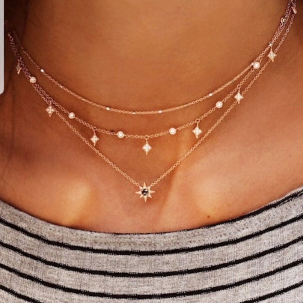 Star Charm Layered Chain Necklace